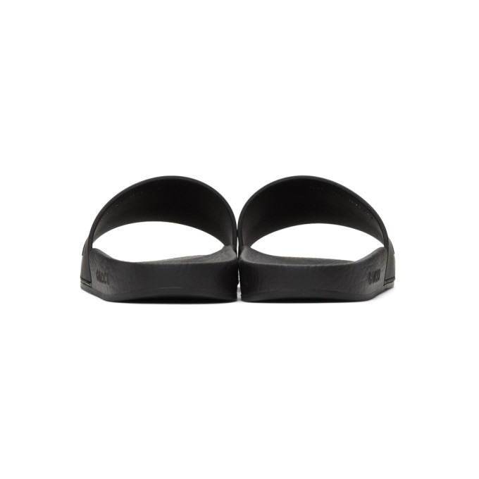 GUCCI GUCCI BLACK PURSUIT POOL SLIDES