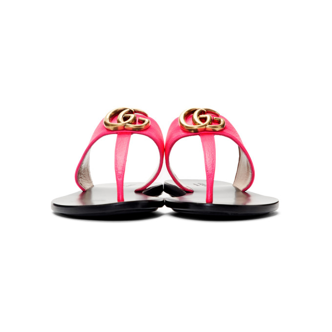 GUCCI GUCCI PINK GG THONG SANDALS