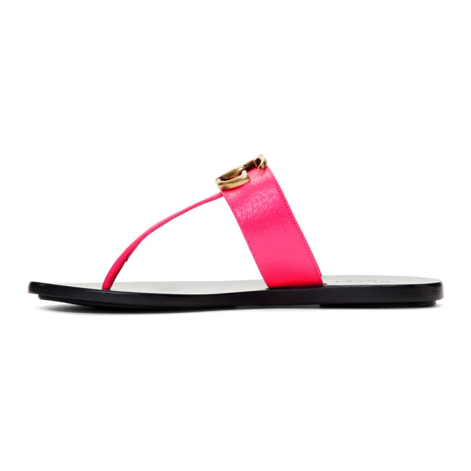 GUCCI GUCCI PINK GG THONG SANDALS