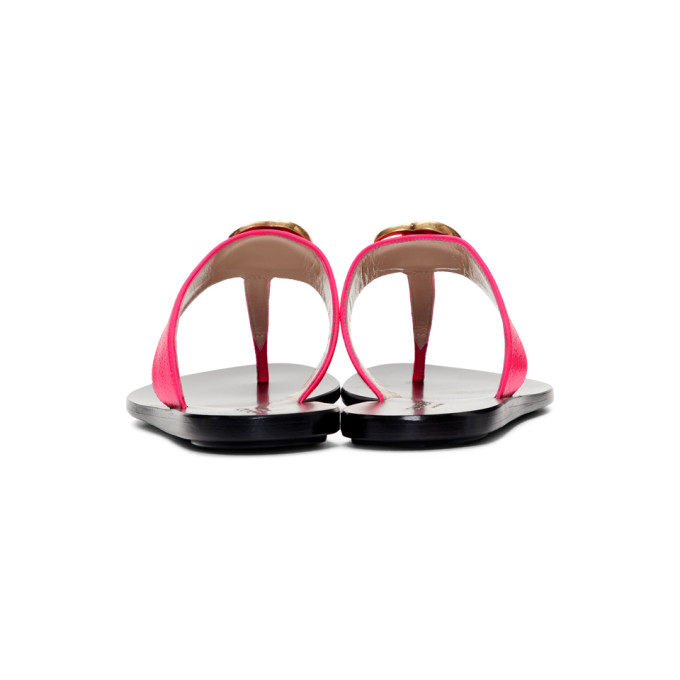 GUCCI GUCCI PINK GG THONG SANDALS