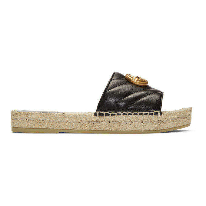 espadrille slides black