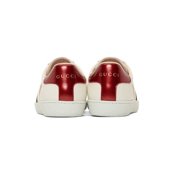 GUCCI WHITE ELASTIC BAND NEW ACE SNEAKERS