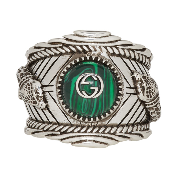 Shop Gucci Silver Logo Ring 4401silver