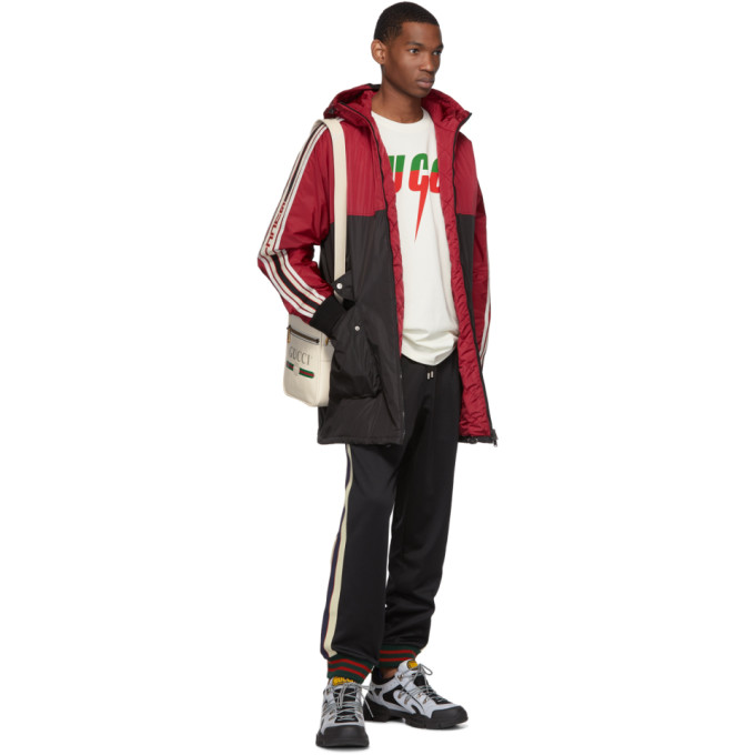 GUCCI GUCCI GREY AND BLACK REFLECTIVE FLASHTREK SNEAKERS