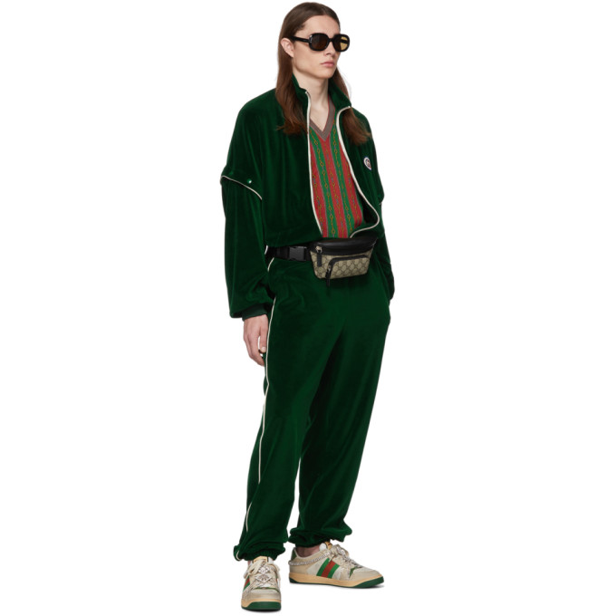 GUCCI WHITE ART DECO SCREENER SNEAKERS