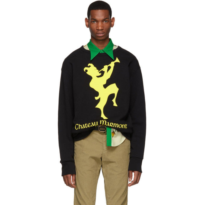 GUCCI GUCCI BLACK AND YELLOW CHATEAU MARMONT SWEATSHIRT