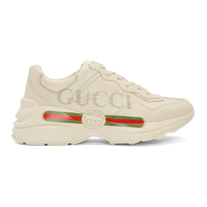 GUCCI Off-White Vintage Logo Rhyton Sneakers