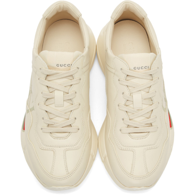 GUCCI Off-White Vintage Logo Rhyton Sneakers