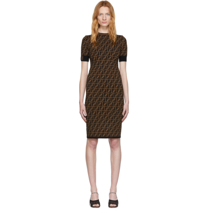 fendi logo print dress