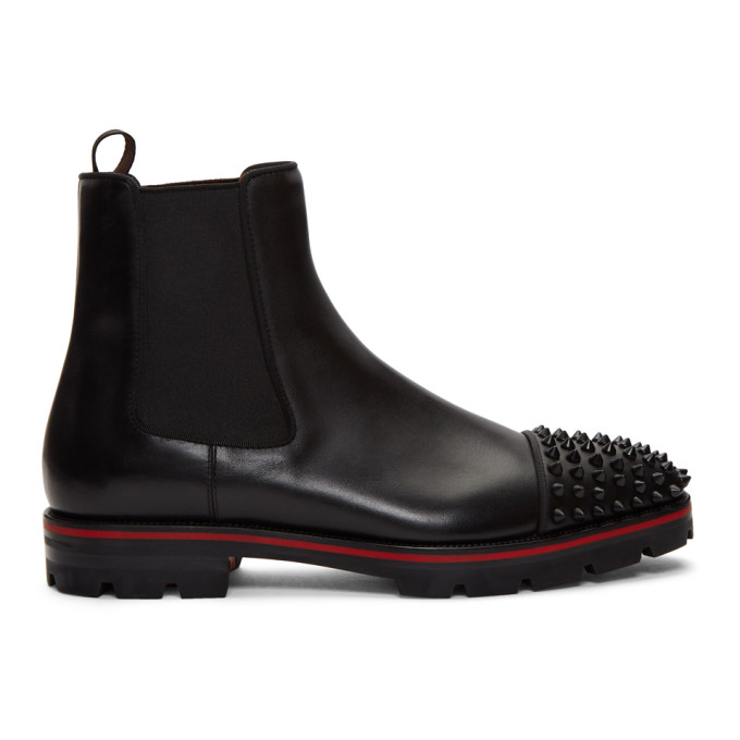 Christian Louboutin Melon Spike-embellished Leather Chelsea Boots In ...