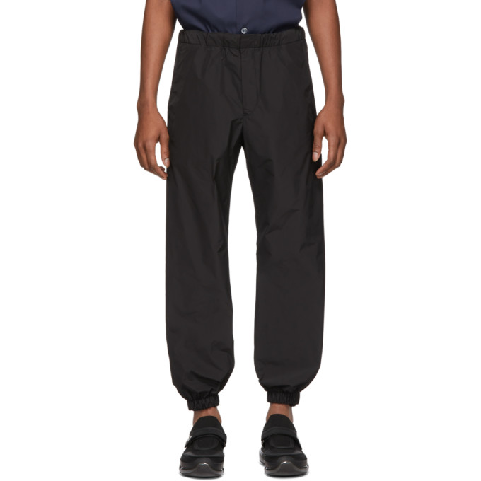 PRADA PRADA BLACK TECHNO POPLIN LOUNGE PANTS