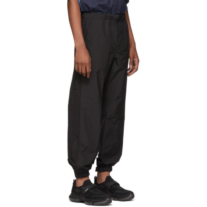 PRADA PRADA BLACK TECHNO POPLIN LOUNGE PANTS