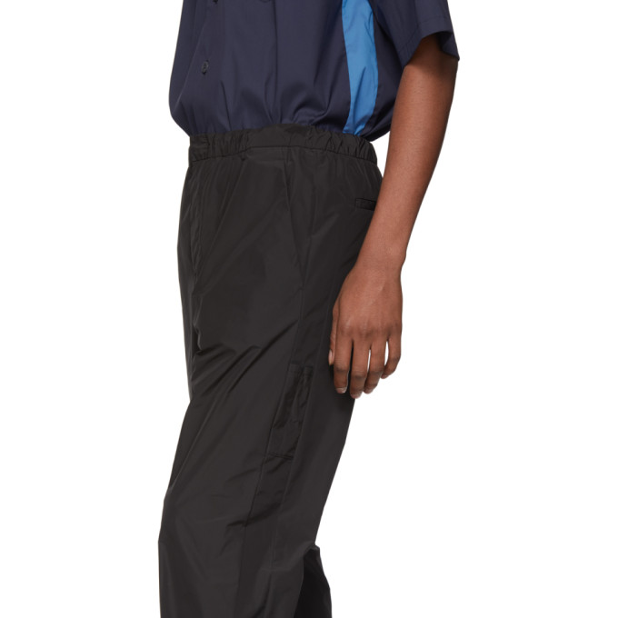 PRADA PRADA BLACK TECHNO POPLIN LOUNGE PANTS