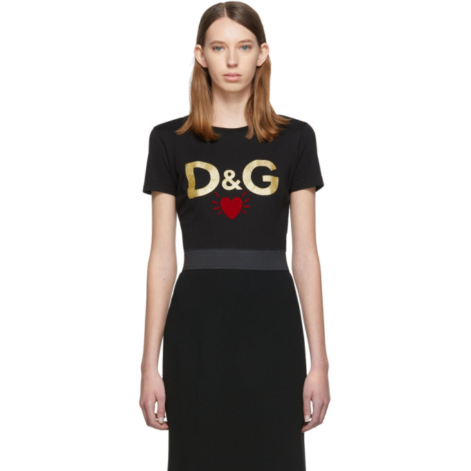 Click to view more detailed imagery on our partner's website Dolce & Gabbana Jersey T-Shirt With Printed Logo In N0000