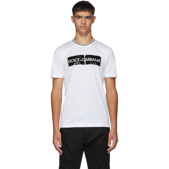 DOLCE & GABBANA WHITE BOX LOGO T-SHIRT