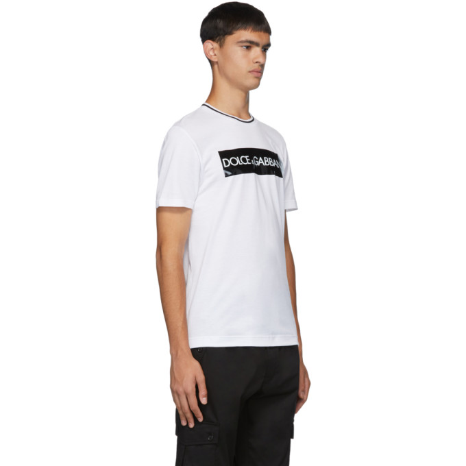 DOLCE & GABBANA WHITE BOX LOGO T-SHIRT