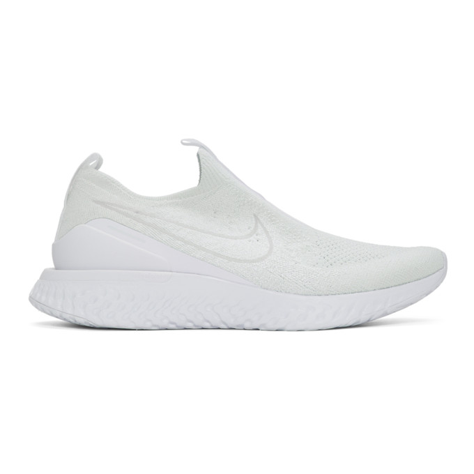 nike epic phantom react flyknit triple white