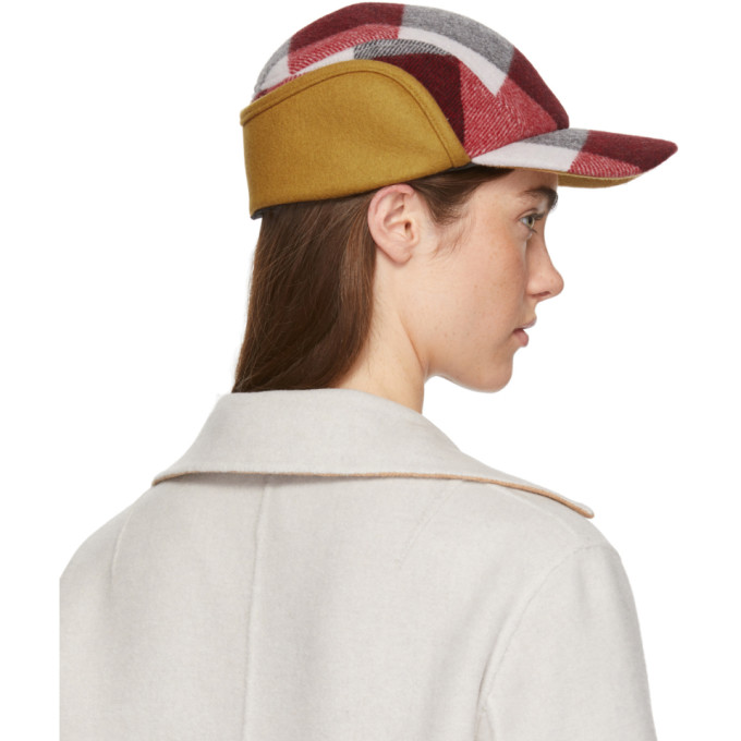 Rag & Bone Rag And Bone Red And White Plaid Pilot Cap In 