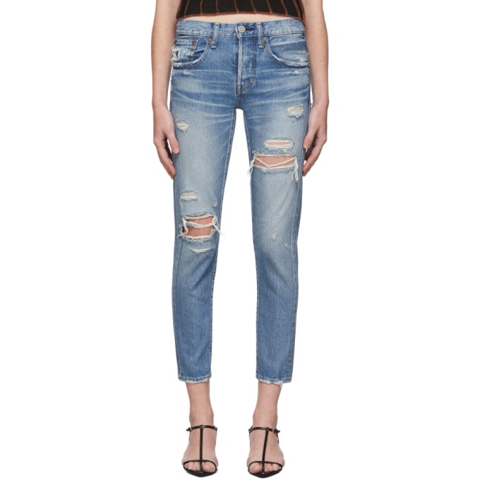 Moussy Vintage Blue Bowie Tapered Jeans | ModeSens