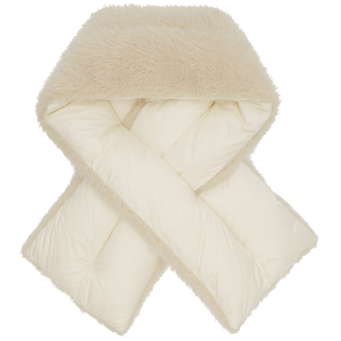 MONCLER MONCLER WHITE DOWN SHERPA SCARF