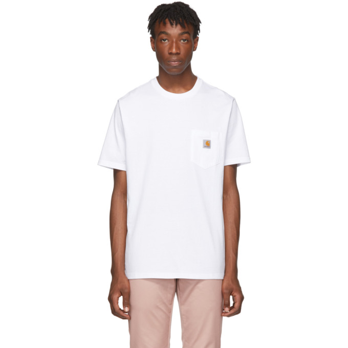 Click to view more detailed imagery on our partner's website Carhartt Logo-appliquéd Cotton-jersey T-shirt In 0200 Wht