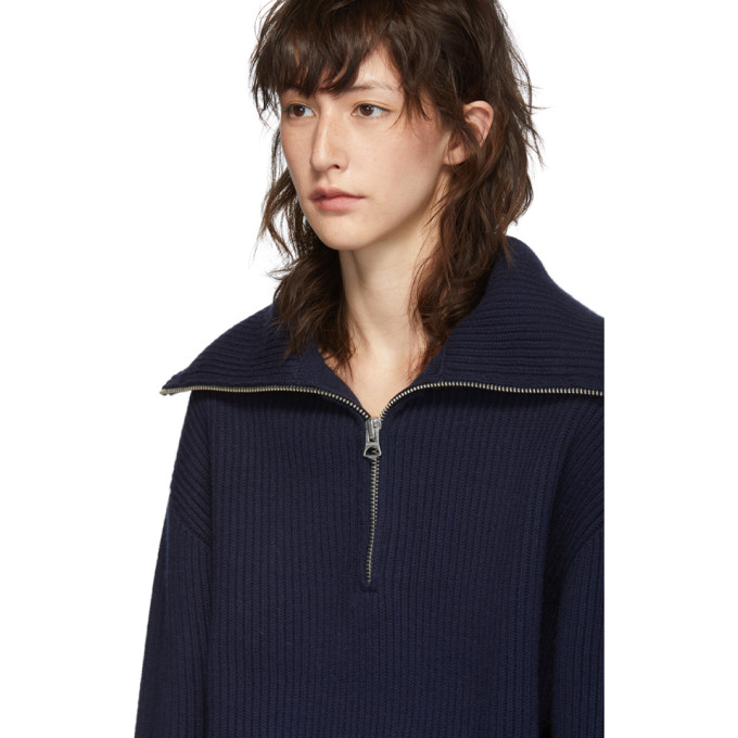 ACNE STUDIOS ACNE STUDIOS NAVY HALF-ZIP SWEATER