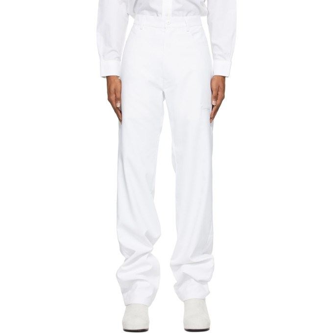 white high rise trousers