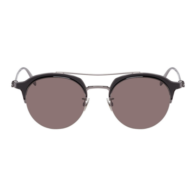 Alexander Mcqueen Gunmetal Panthos Sunglasses In 050 Rutgrey | ModeSens