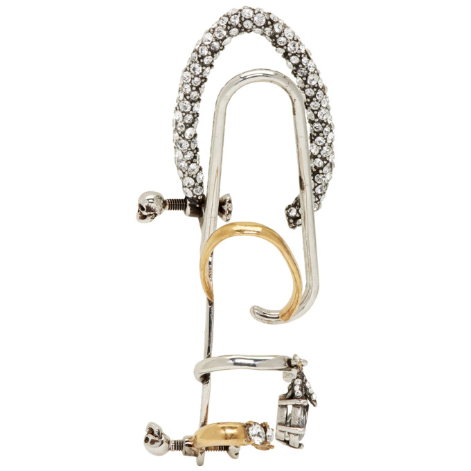ALEXANDER MCQUEEN ALEXANDER MCQUEEN MULTICOLOR MULTI HOOP EAR CUFF