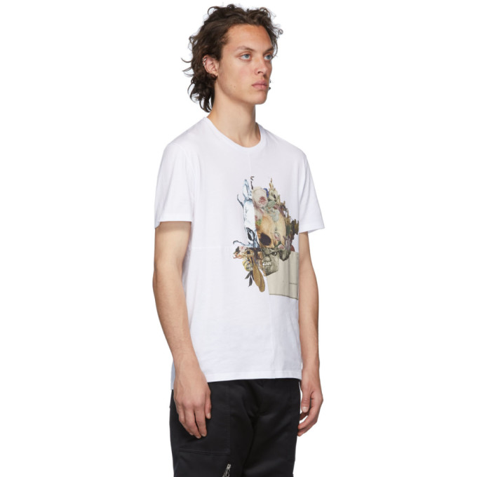 ALEXANDER MCQUEEN ALEXANDER MCQUEEN WHITE PATCHWORK SKULL T-SHIRT