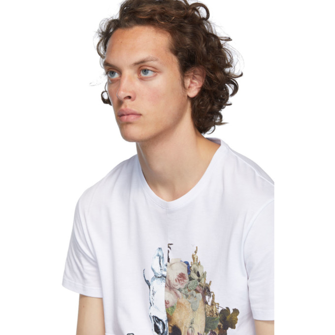 ALEXANDER MCQUEEN ALEXANDER MCQUEEN WHITE PATCHWORK SKULL T-SHIRT