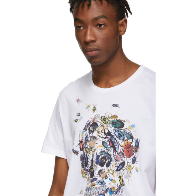 ALEXANDER MCQUEEN WHITE BEETLE SKULL T-SHIRT