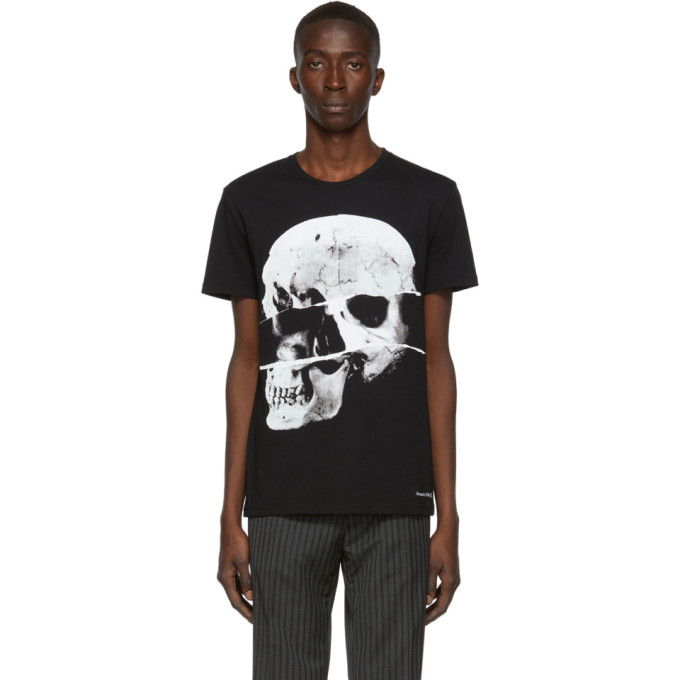 Click to view more detailed imagery on our partner's website Alexander Mcqueen Skull-Print Cotton-Jersey T-Shirt In 0901 Blkmix