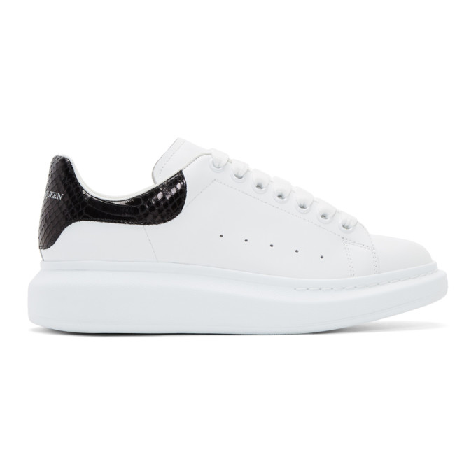 ALEXANDER MCQUEEN SSENSE EXCLUSIVE WHITE & BLACK PYTHON OVERSIZED SNEAKERS