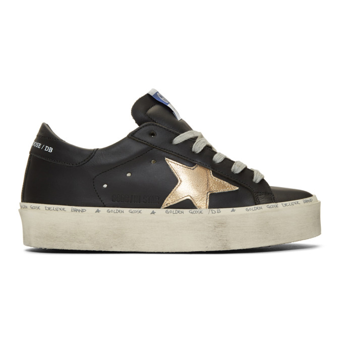 Click to view more detailed imagery on our partner's website Golden Goose Women's Shoes Leather Trainers Sneakers Hi Star In Black