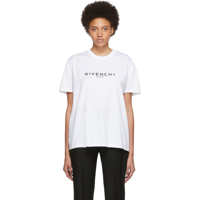 Click to view more detailed imagery on our partner's website Givenchy Logo-Print Regular Fit Cotton-Jersey T-Shirt In 100 White
