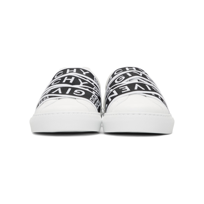 GIVENCHY WHITE & BLACK 4G WEBBING URBAN STREET SNEAKERS