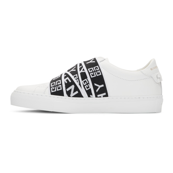 GIVENCHY WHITE & BLACK 4G WEBBING URBAN STREET SNEAKERS