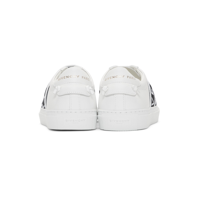 GIVENCHY WHITE & BLACK 4G WEBBING URBAN STREET SNEAKERS