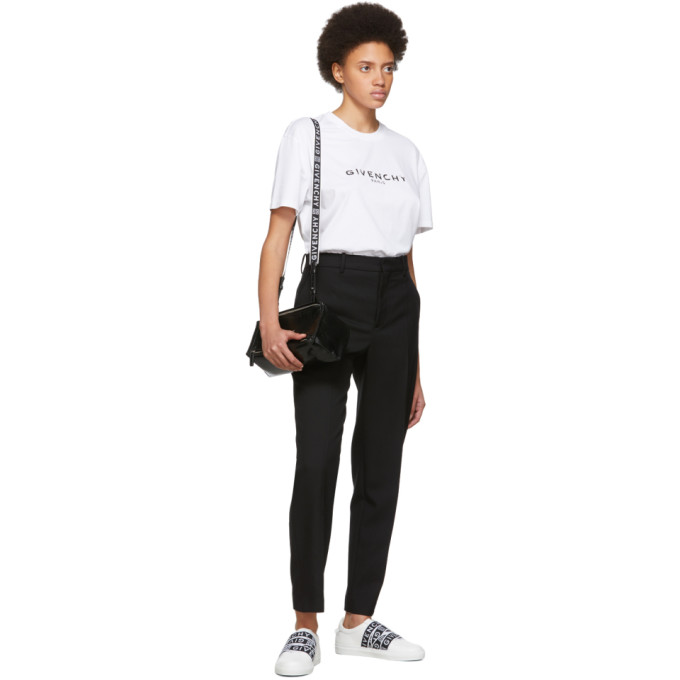 GIVENCHY WHITE & BLACK 4G WEBBING URBAN STREET SNEAKERS