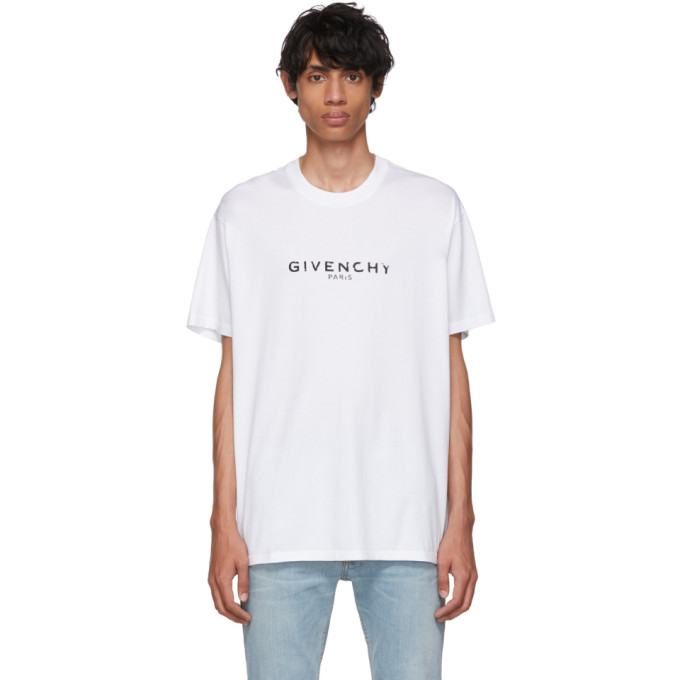 Click to view more detailed imagery on our partner's website Givenchy White T-Shirt With Vintage Rubberized Logo