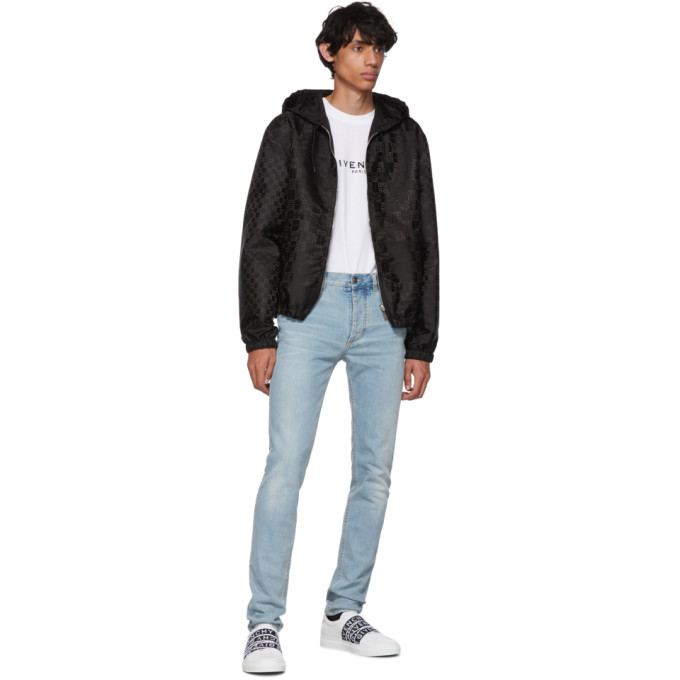 GIVENCHY GIVENCHY WHITE AND BLACK 4G WEBBING URBAN STREET SNEAKERS
