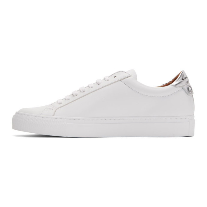 GIVENCHY GIVENCHY WHITE AND SILVER URBAN STREET SNEAKERS