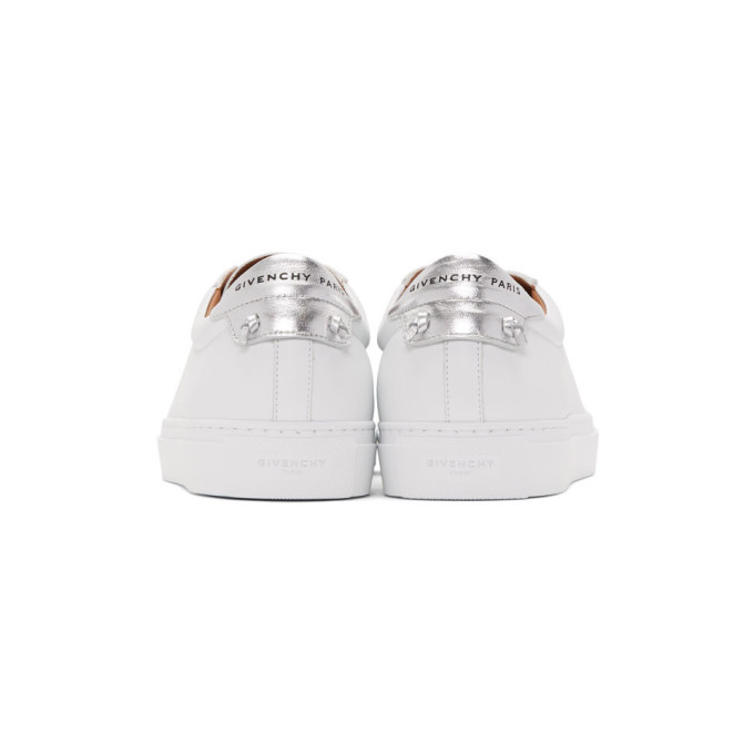 GIVENCHY GIVENCHY WHITE AND SILVER URBAN STREET SNEAKERS
