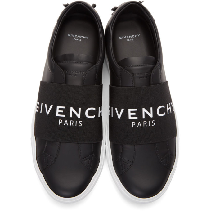 GIVENCHY GIVENCHY BLACK AND WHITE ELASTIC URBAN STREET SNEAKERS