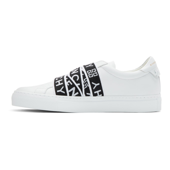 GIVENCHY GIVENCHY WHITE AND BLACK 4G WEBBING URBAN STREET SNEAKERS