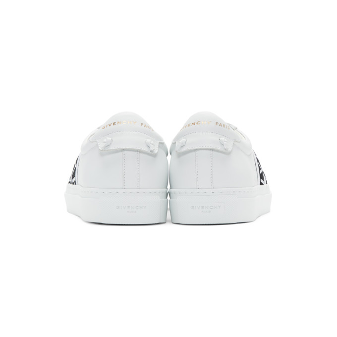 GIVENCHY GIVENCHY WHITE AND BLACK 4G WEBBING URBAN STREET SNEAKERS