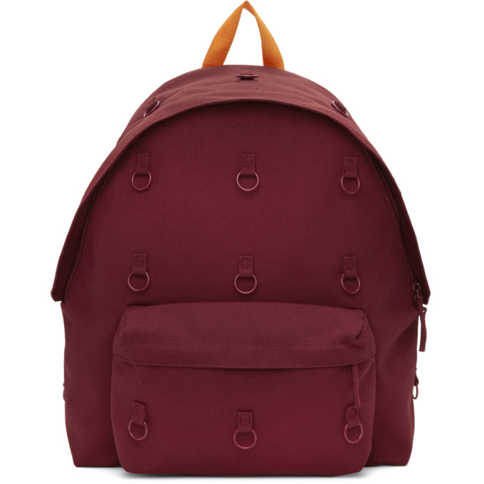 RAF SIMONS RAF SIMONS BURGUNDY AND ORANGE EASTPAK EDITION PADDED LOOP BACKPACK