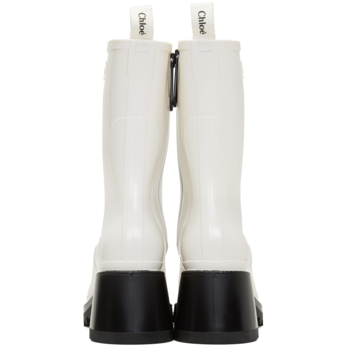 CHLOÉ CHLOE WHITE BETTY RAIN BOOTS