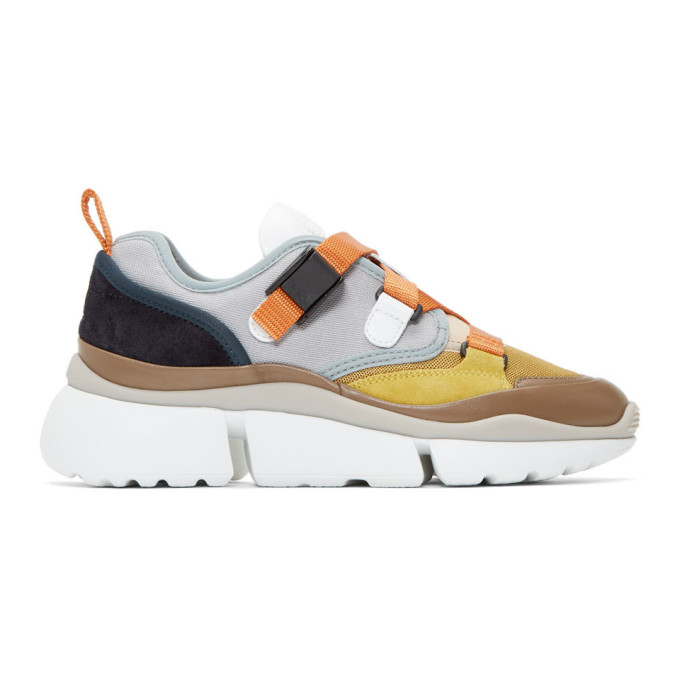 CHLOÉ GREY SONNIE LOW-TOP SNEAKERS